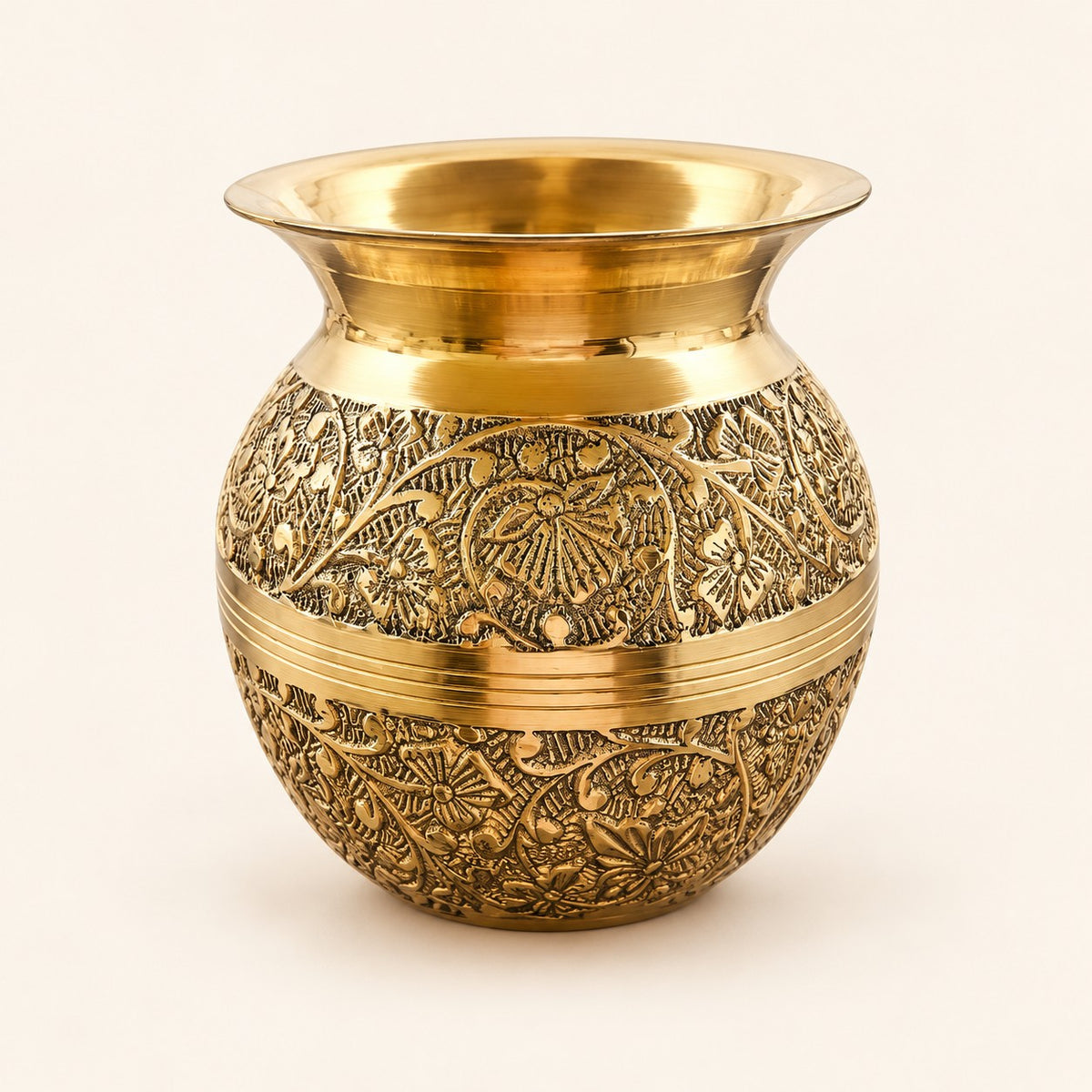 Floral Engraved Gold-Tone Kalash — product view 40