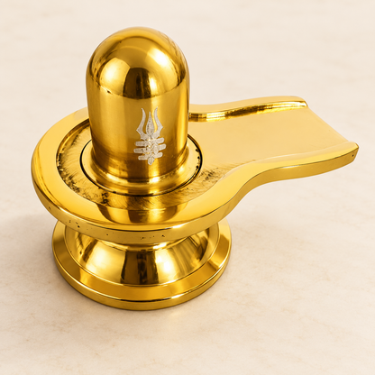 Gold-tone Shivling — angle view