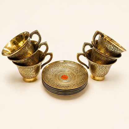 Cup and saucer set — cups stacked clean view