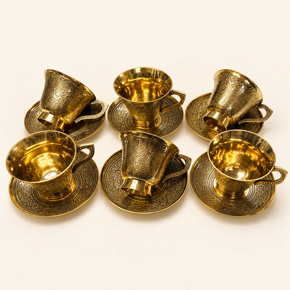 Cup and saucer set — cups arranged view