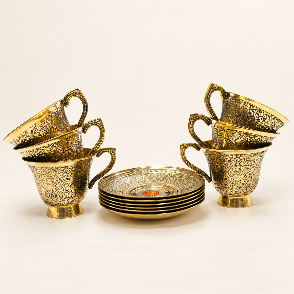 Cup and saucer set — cups low angle view