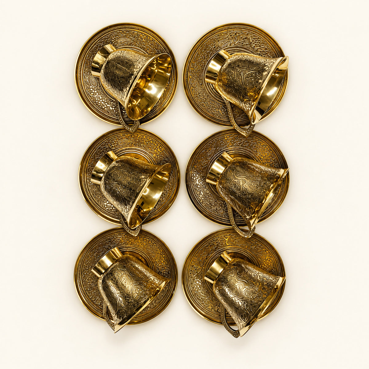 Cup and saucer set — cups overhead clean view