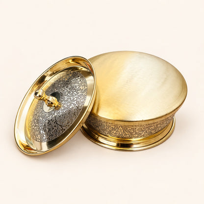 Engraved Gold-Tone Lidded Box — alternate view