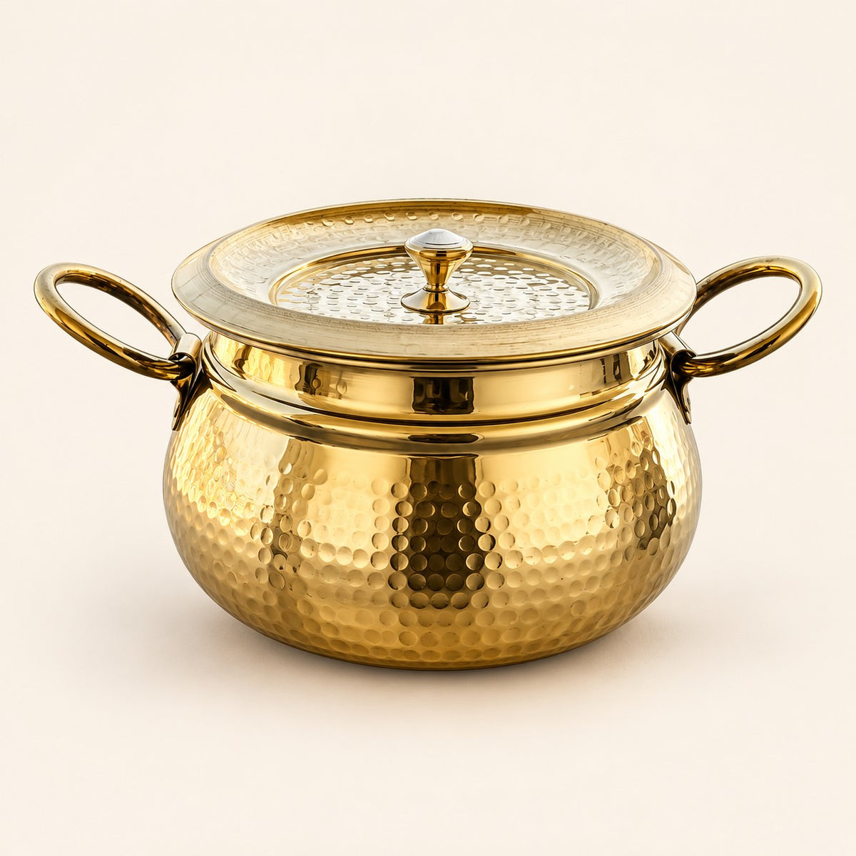 Hammered Gold-Tone Handi with Lid — alternate view