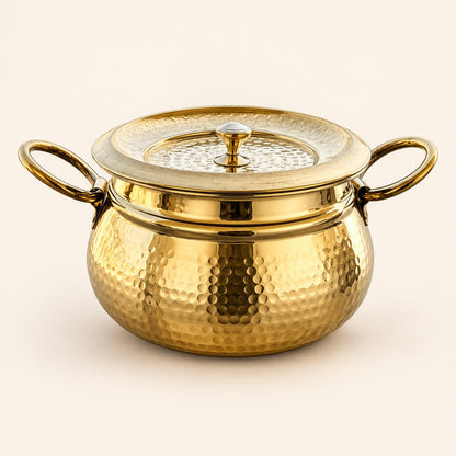 Hammered Gold-Tone Handi with Lid — alternate view