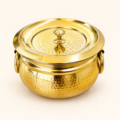 Hammered Gold-Tone Handi with Lid — alternate view