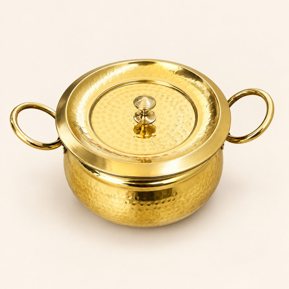 Hammered Gold-Tone Handi with Lid — main product view