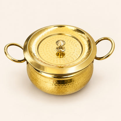 Hammered Gold-Tone Handi with Lid — main product view