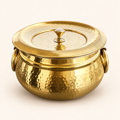 Hammered Gold-Tone Handi with Lid — alternate view
