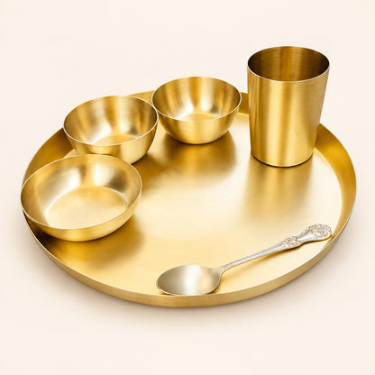 Classic Gold-Tone Thali Set — 6 Pieces — alternate view