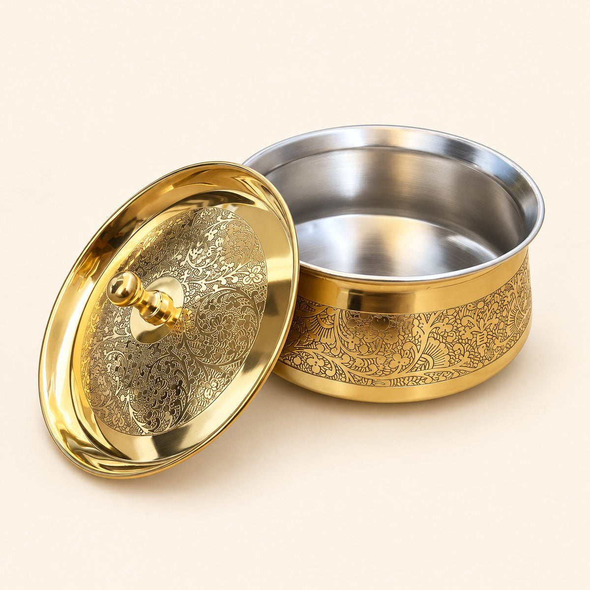 Engraved Gold-Tone Lidded Box — additional view
