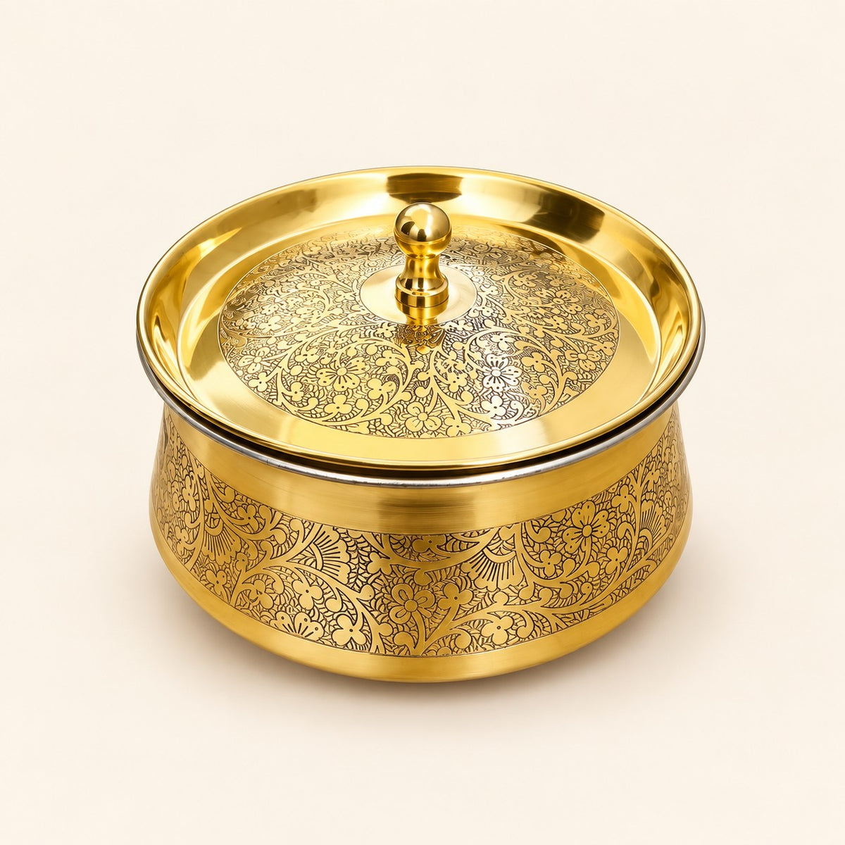 Engraved Gold-Tone Lidded Box — additional view