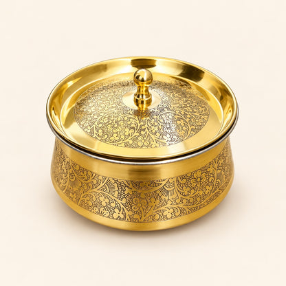 Engraved Gold-Tone Lidded Box — additional view