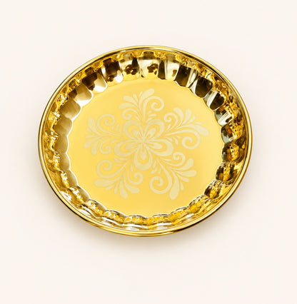 Floral Gold-Tone Platter — alternate view