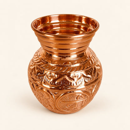 Embossed Copper-Tone Kalash — product view 10