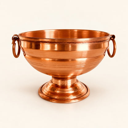 Copper-Tone Pedestal Urli with Ring Handles — product view 14