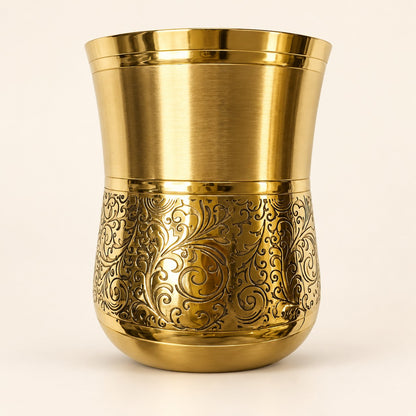Curved Engraved Gold-Tone Tumbler — product view 24