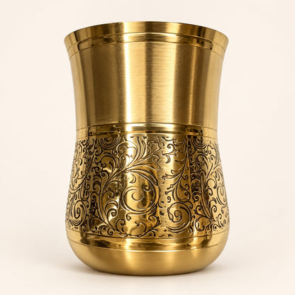 Curved Engraved Gold-Tone Tumbler — product view 25