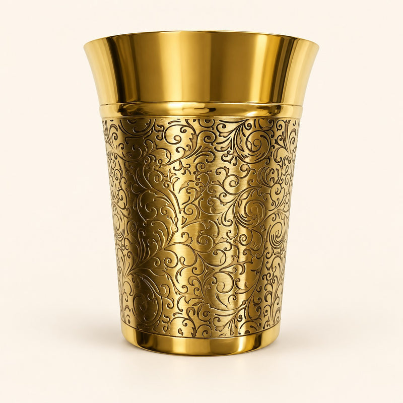 Slender Engraved Gold-Tone Tumbler