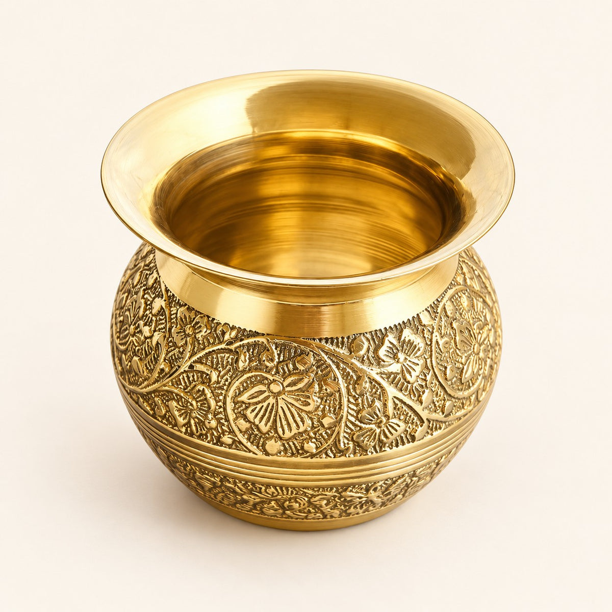 Floral Engraved Gold-Tone Kalash — product view 36