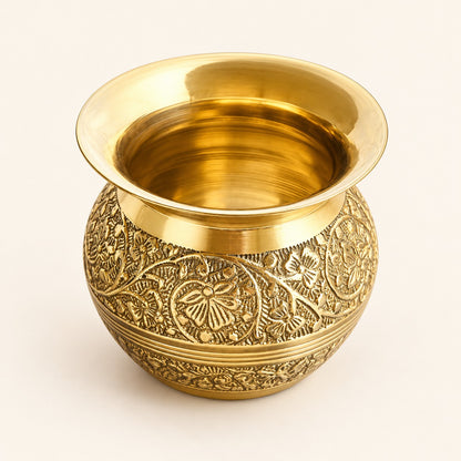 Floral Engraved Gold-Tone Kalash — product view 36
