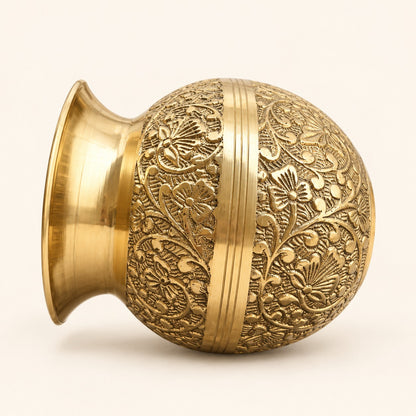 Floral Engraved Gold-Tone Kalash — product view 37