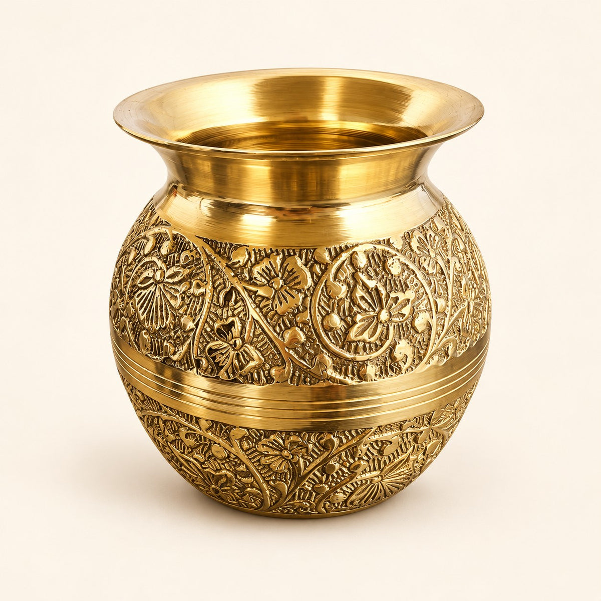 Floral Engraved Gold-Tone Kalash — product view 38