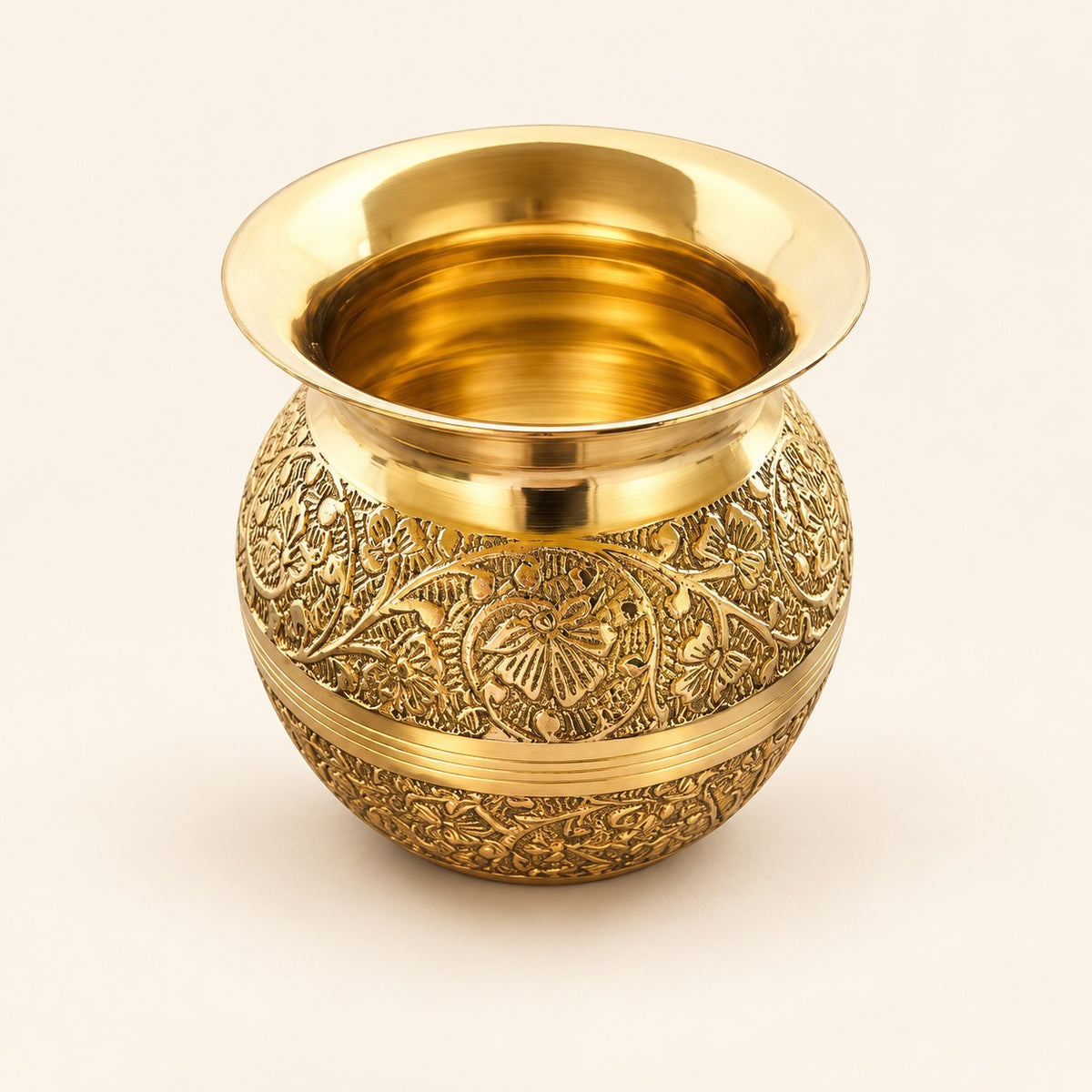 Floral Engraved Gold-Tone Kalash — product view 39