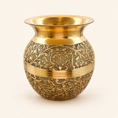 Floral Engraved Gold-Tone Kalash — product view 40