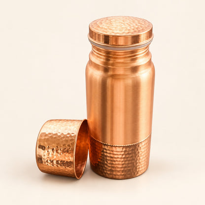 Hammered Base Copper-Tone Bottle with Cup Cap — product view 41