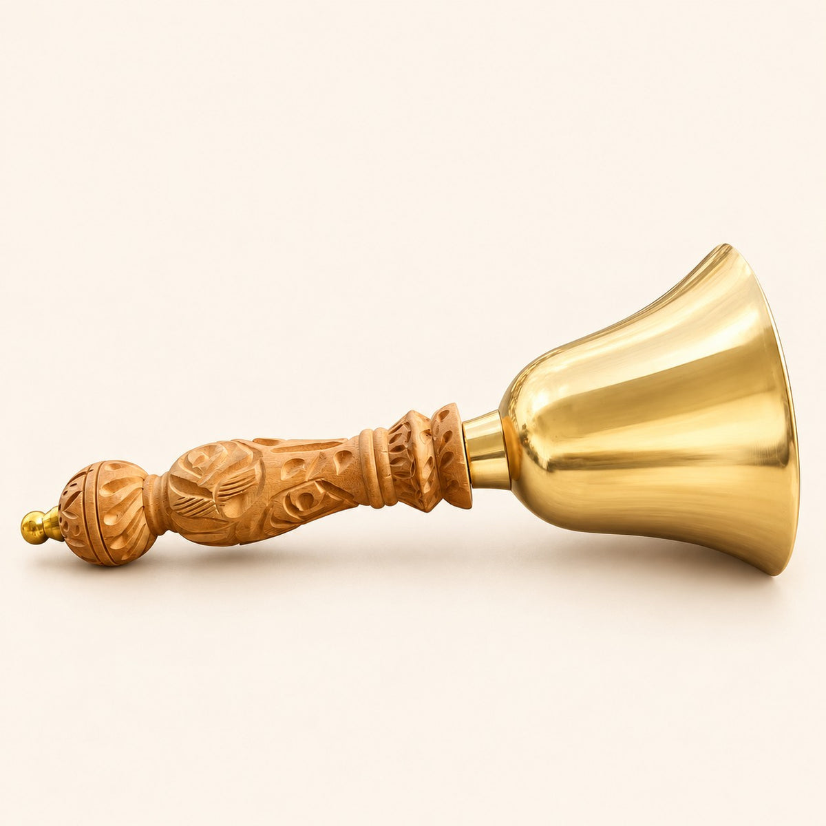 Carved Wood Handle Puja Bell — product view 57