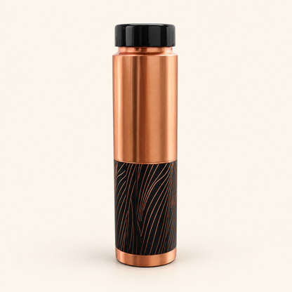 Black Wave Copper-Tone Bottle — detail view