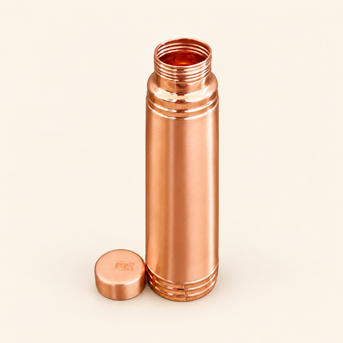 Classic Ringed Copper-Tone Bottle — detail view